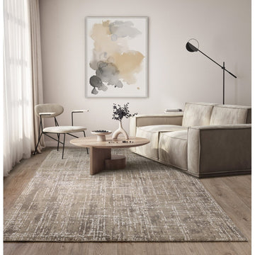 Kuza Abstract Modern Distressed Shimmer Hi-Lo Textured Soft Velvety Touch High-Density Durable Easy-Care Short Pile Beige/Cream/Light Grey Rug-Asiatic Carpets-Rug Love - The Most Loved Rug Store